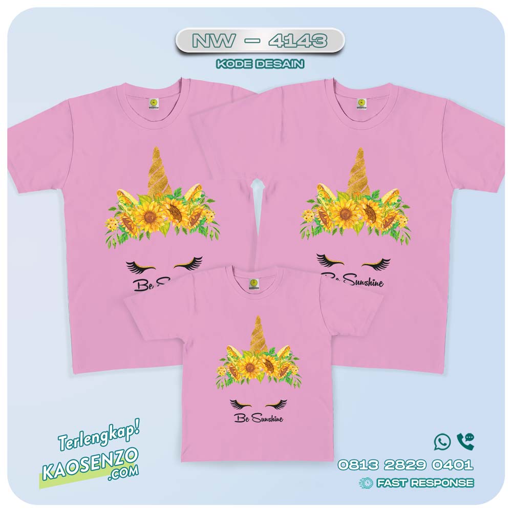 Baju Kaos Couple Keluarga Unicorn | Kaos Family Custom | Kaos Unicorn - NW 4143