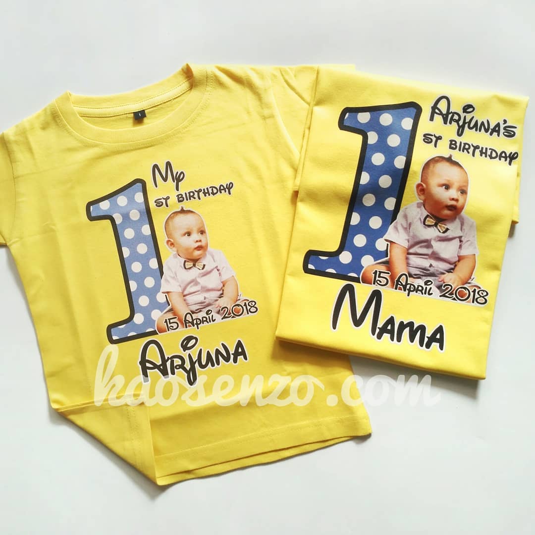 Baju Kaos Couple Keluarga | Kaos Foto Anak | Baju Kaos Ultah Motif Foto