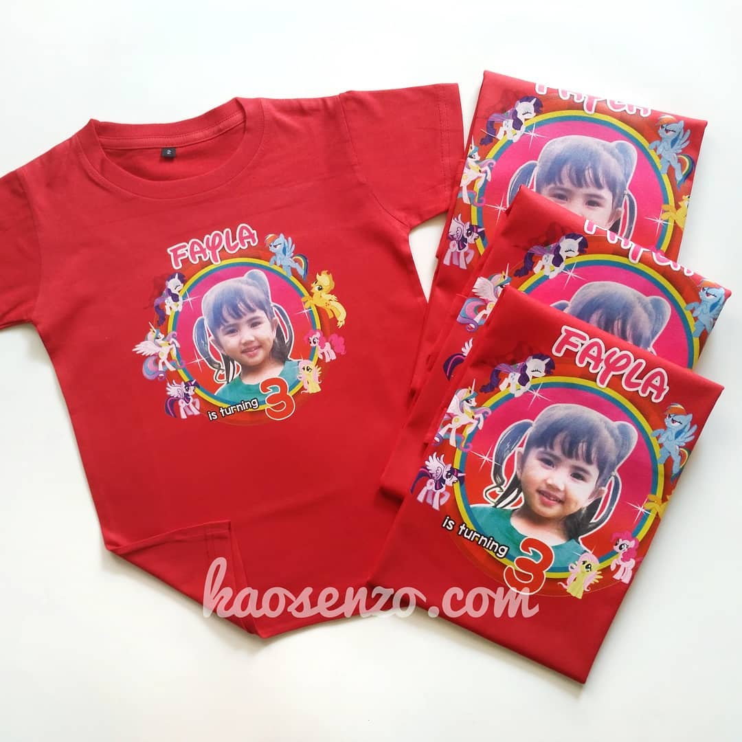 Baju Kaos Couple Keluarga | Baju Kaos Ultah Motif Little Pony