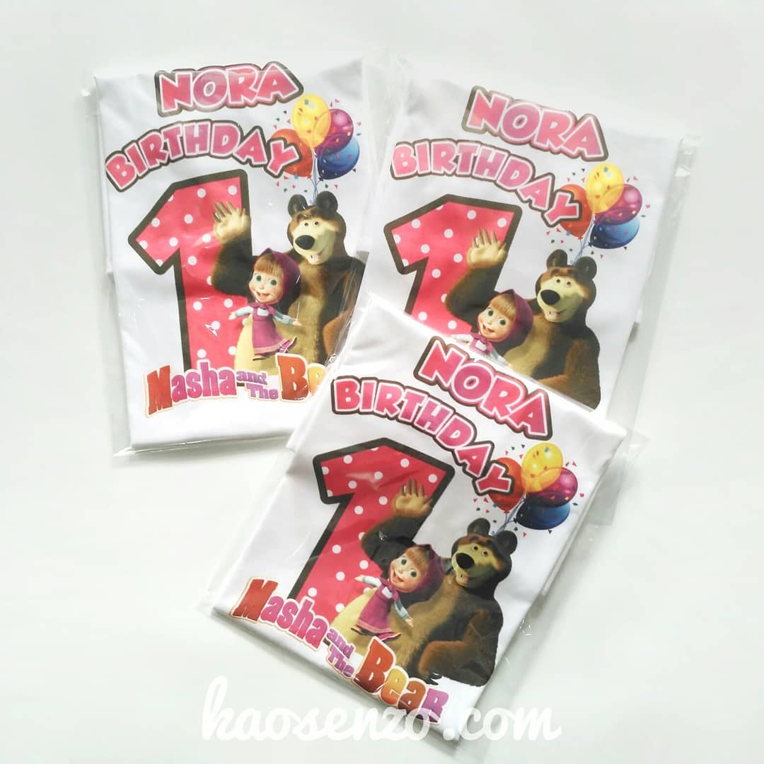 Kaos Keluarga | Kaos Ultah | Kaos Couple | Kaos Motif Masha And The Bear