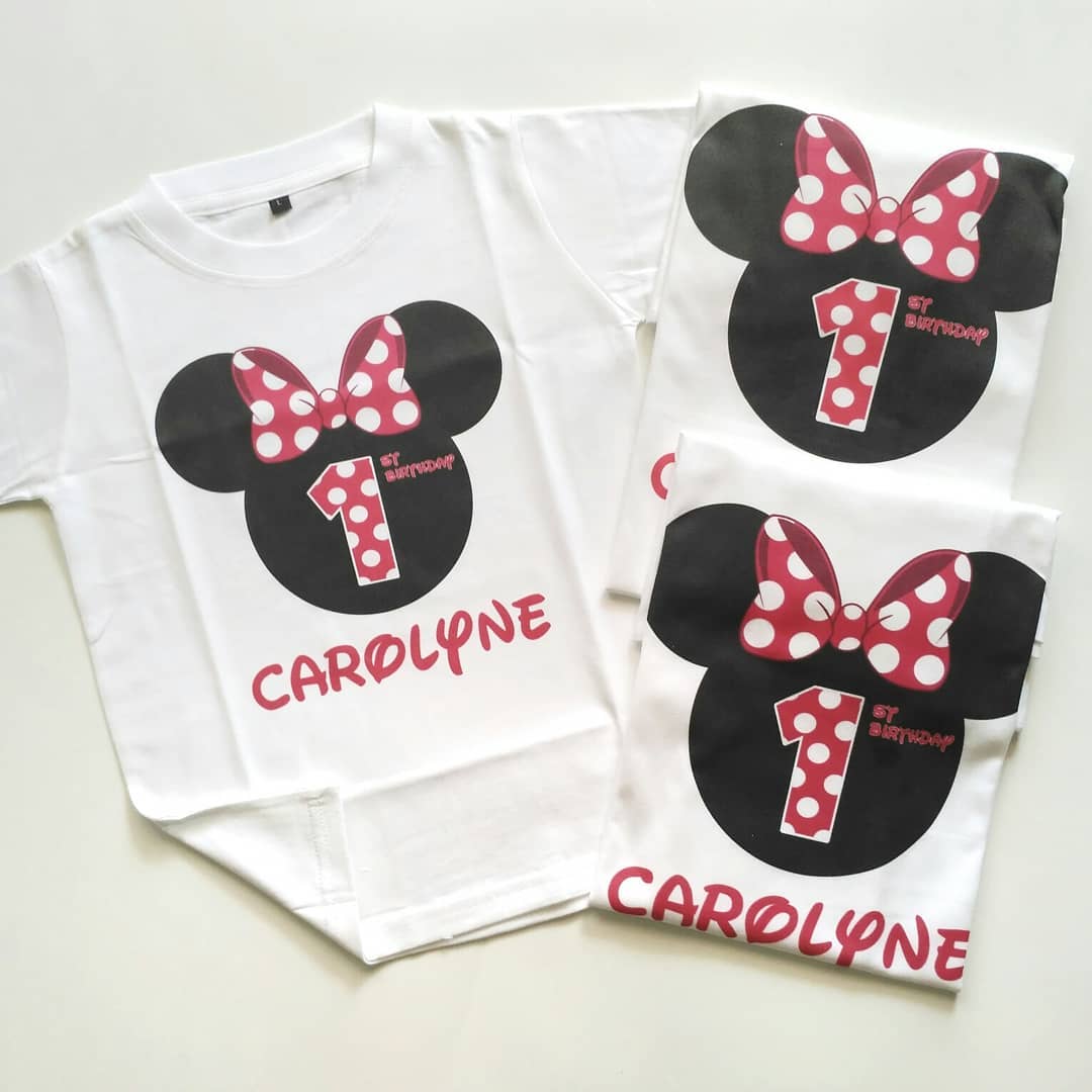 Baju Kaos Couple Keluarga | Baju Kaos Ultah Motif Mickey Mouse