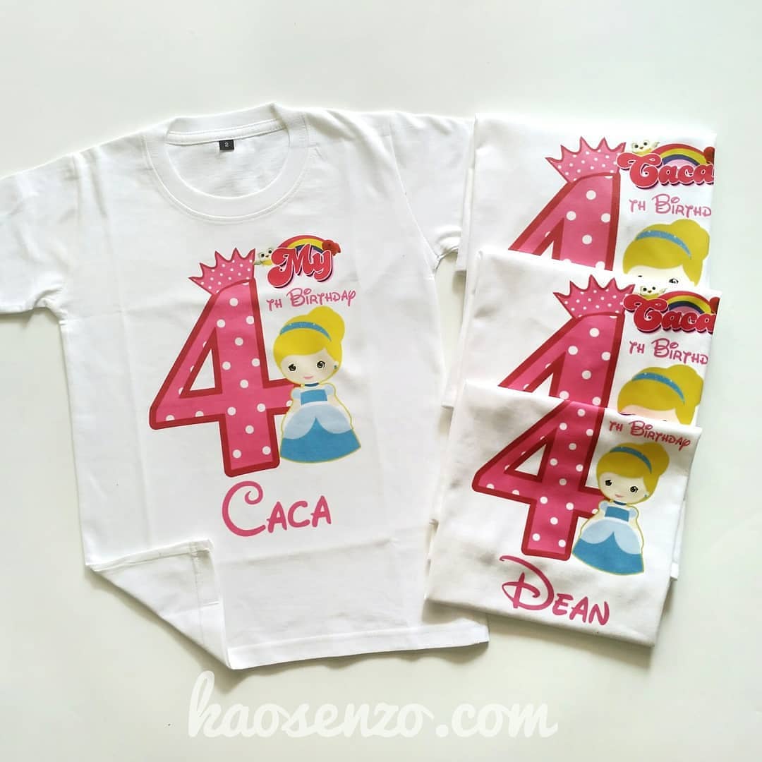 Baju Kaos Couple Keluarga | Baju Kaos Ultah Motif Snow White