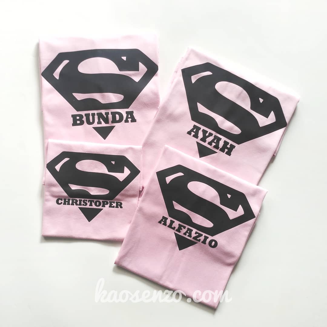 Baju Kaos Keluarga | Anak & Dewasa | Custom Nama | Gratis Ganti Nama/Tulisan