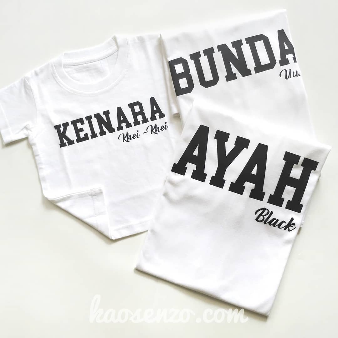 Baju Kaos Keluarga | Anak & Dewasa | Custom Nama | Gratis Ganti Nama/Tulisan