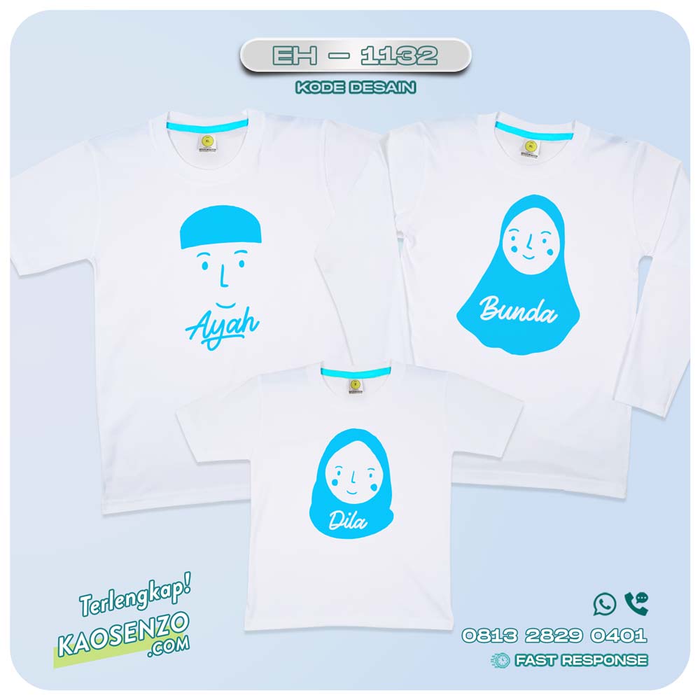 Baju Kaos Couple Keluarga | Kaos Family Custom Islami - EH 1132