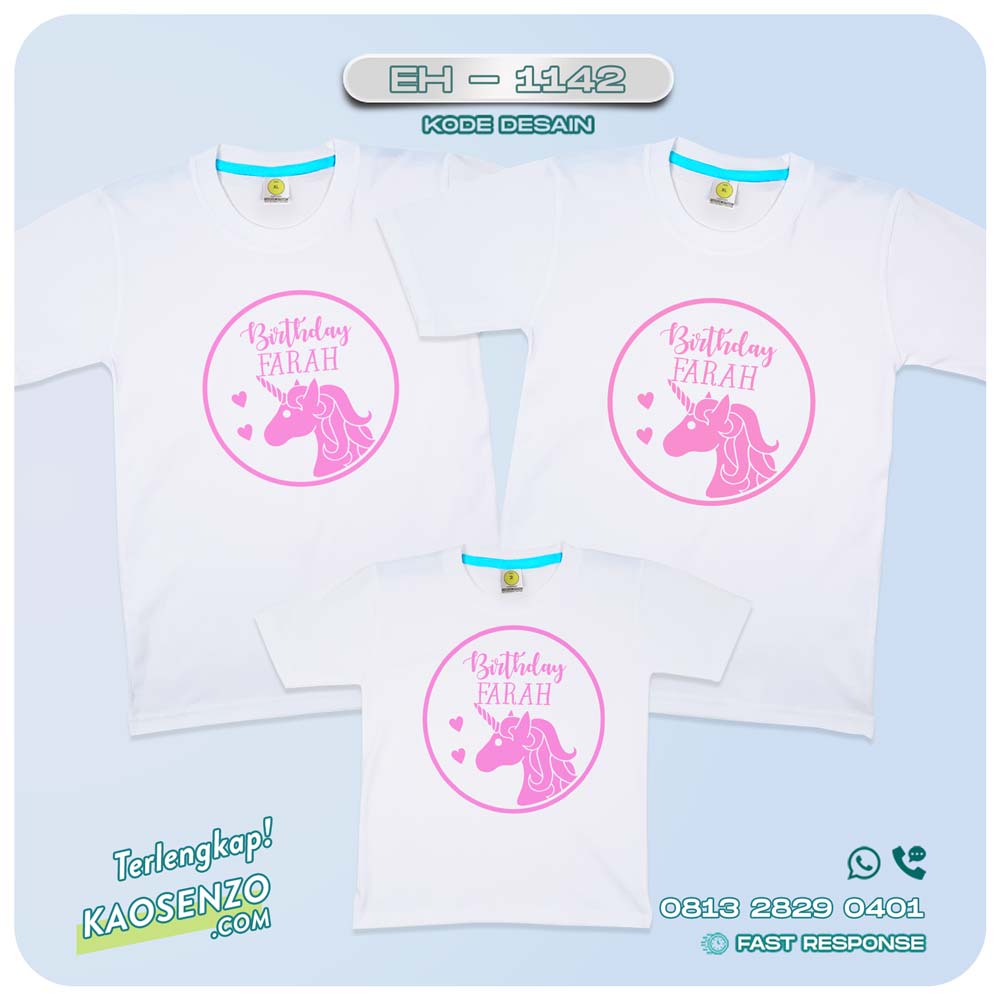 Baju Kaos Couple Keluarga | Kaos Family Custom Unicorn - EH 1142