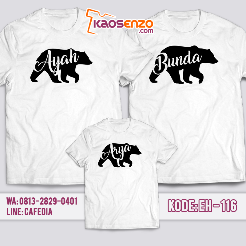 Baju Kaos Keluarga | Anak & Dewasa | Custom Nama | Gratis Ganti Nama/Tulisan 