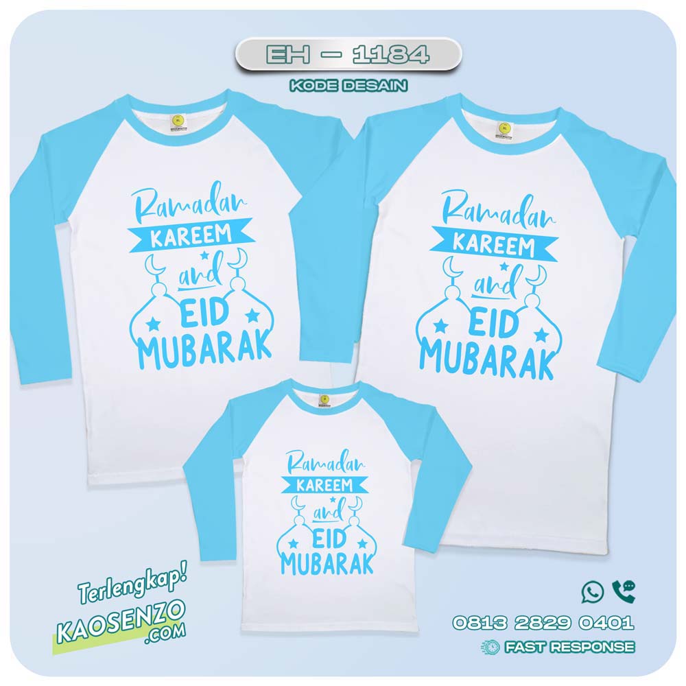 Baju Kaos Couple Keluarga lebaran | Kaos Family Custom Islami - EH 1184