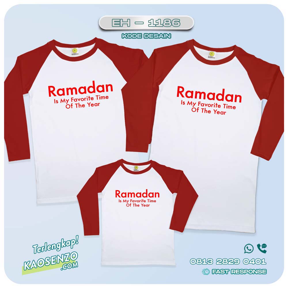 Baju Kaos Couple Keluarga lebaran | Kaos Family Custom Islami - EH 1186