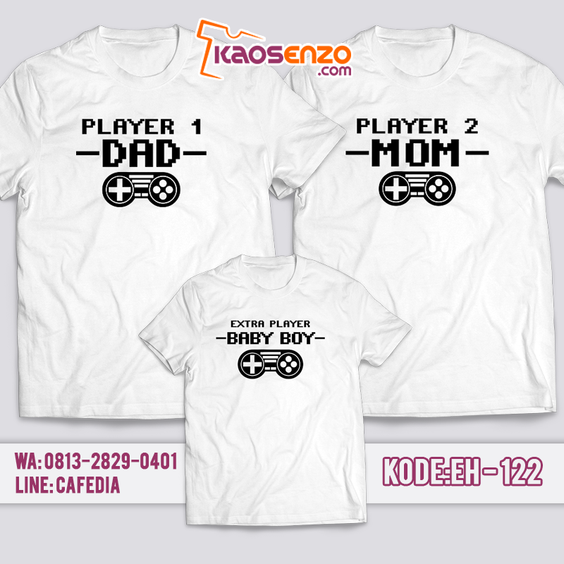 Baju Kaos Keluarga | Kaos Couple Anak & Dewasa | Custom Nama | Gratis Ganti Nama/Tulisan 