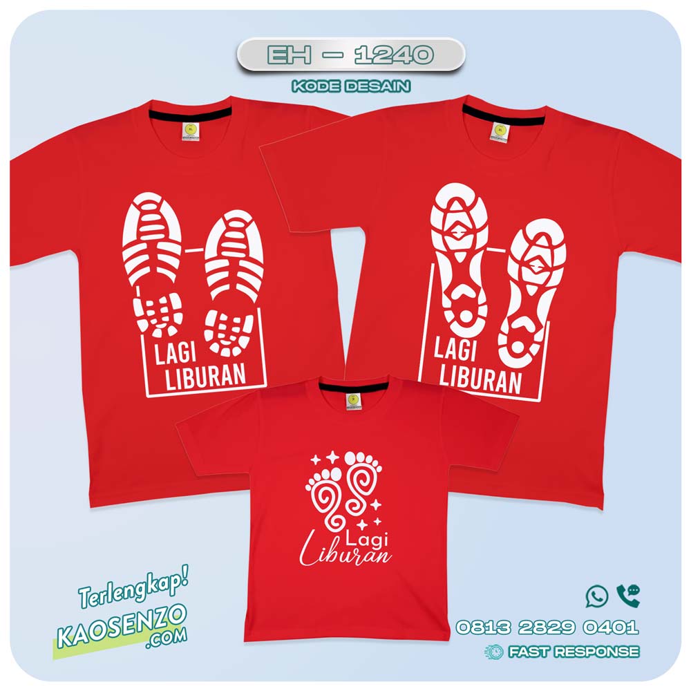 Baju Kaos Couple Keluarga Traveling | Kaos Couple Family Gathering | Kaos Liburan Keluarga | Kaos Traveling - EH-1240