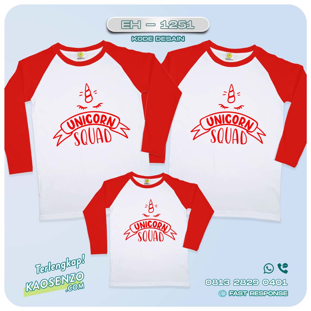 Baju Kaos Couple Keluarga Unicorn | Kaos Couple Family Custom | Kaos motif Unicorn - EH-125