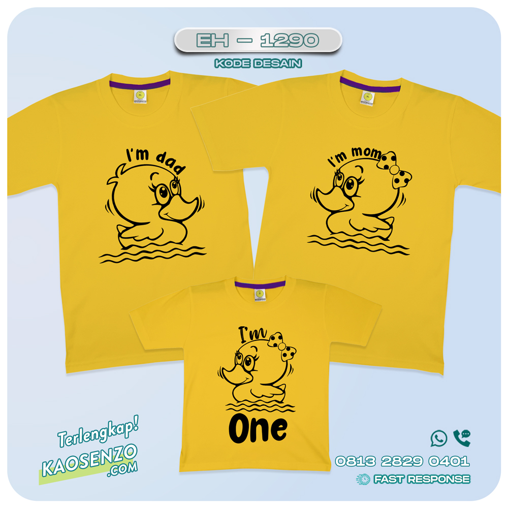 Baju Kaos Couple Keluarga Animal | Kaos Couple Family Custom Bebek | Kaos motif Duck- EH-1290