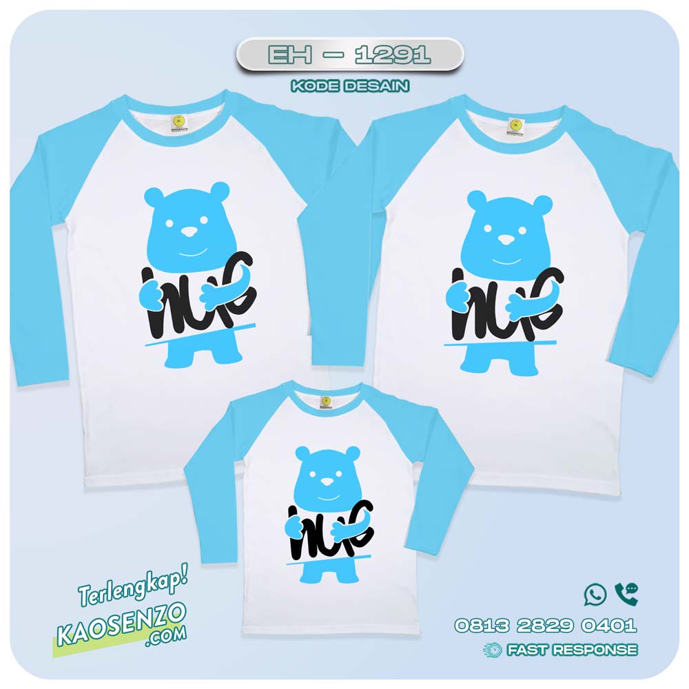 Baju Kaos Couple Keluarga Animal Zoo | Kaos Couple Family Custom | Kaos motif Animal Hippo - EH-1291