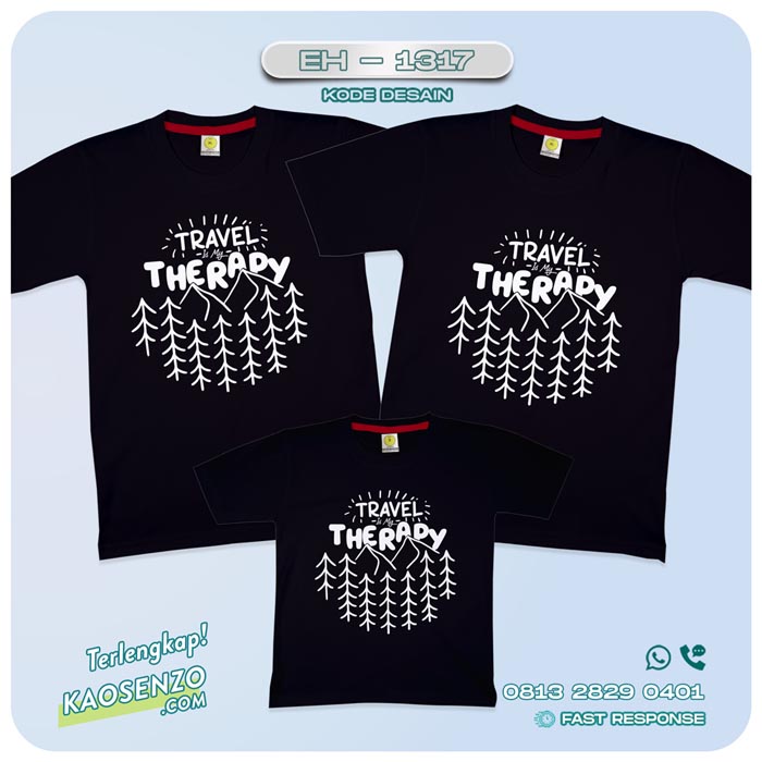 Baju Kaos Couple Keluarga Traveling | Kaos Couple Family Gathering | Kaos Liburan Keluarga | Kaos Traveling - EH-1317