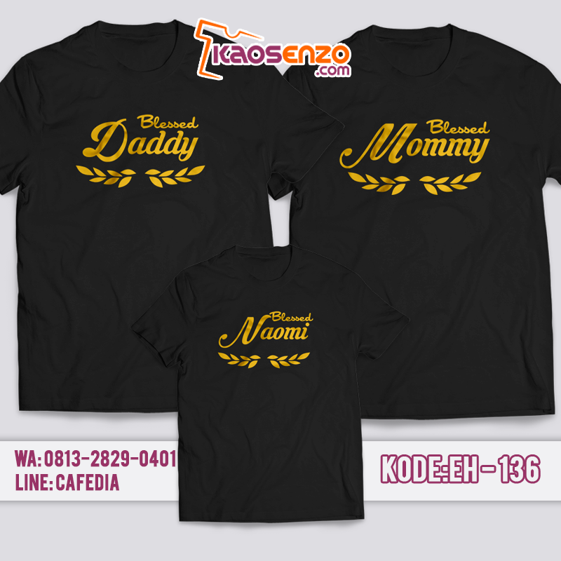 Baju Kaos Keluarga | Kaos Nama Anak & Dewasa | Custom Nama | Gratis Ganti Nama/Tulisan 