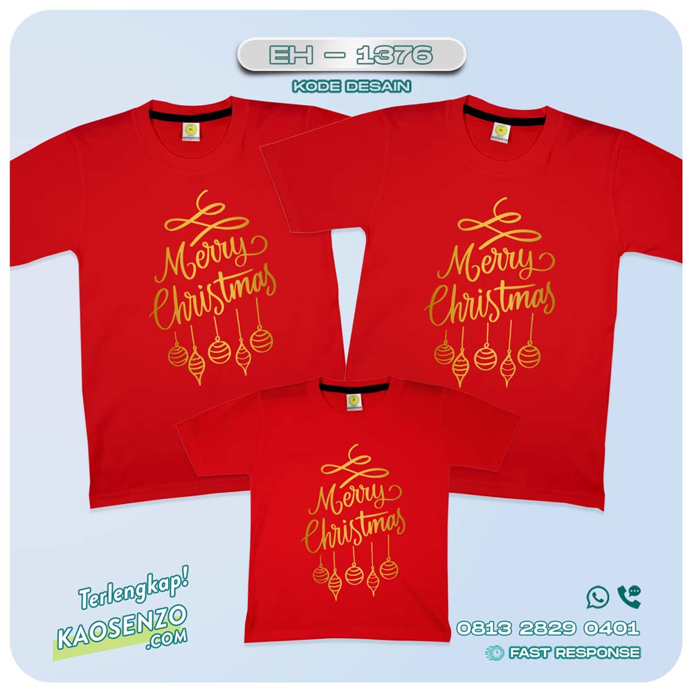 Baju Kaos Couple Keluarga Natal | Kaos Family Custom Christmas | Kaos Natal - EH 1376