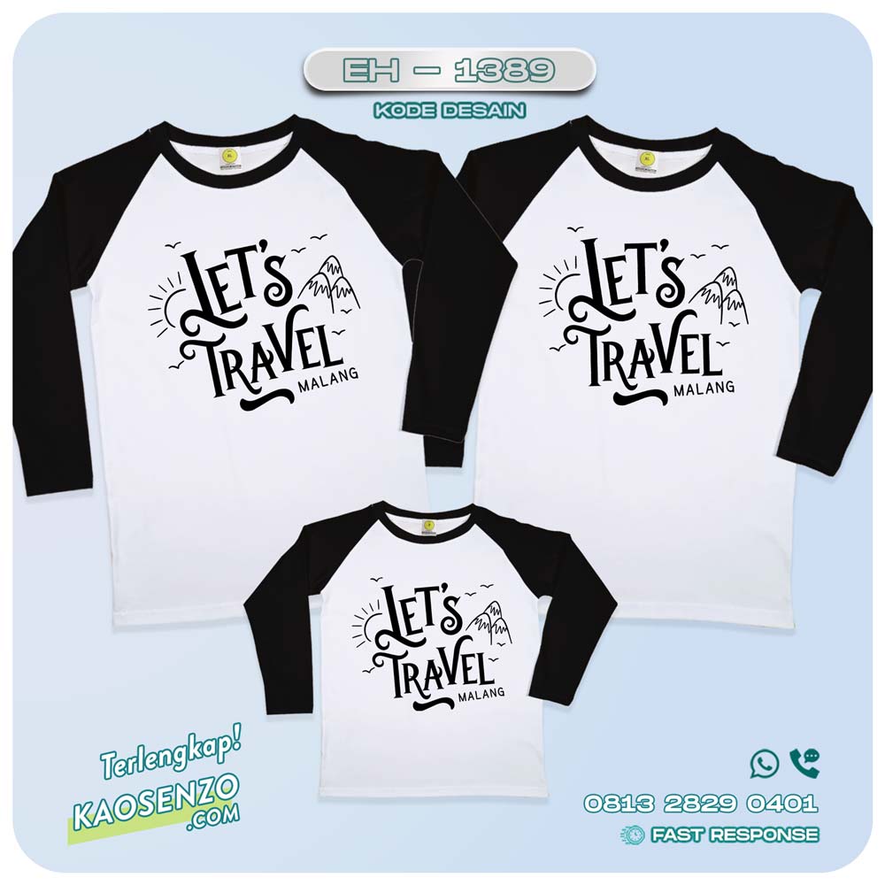 Baju Kaos Couple Keluarga Traveling | Kaos Couple Family Gathering | Kaos Liburan Keluarga | Kaos Traveling - EH-1389