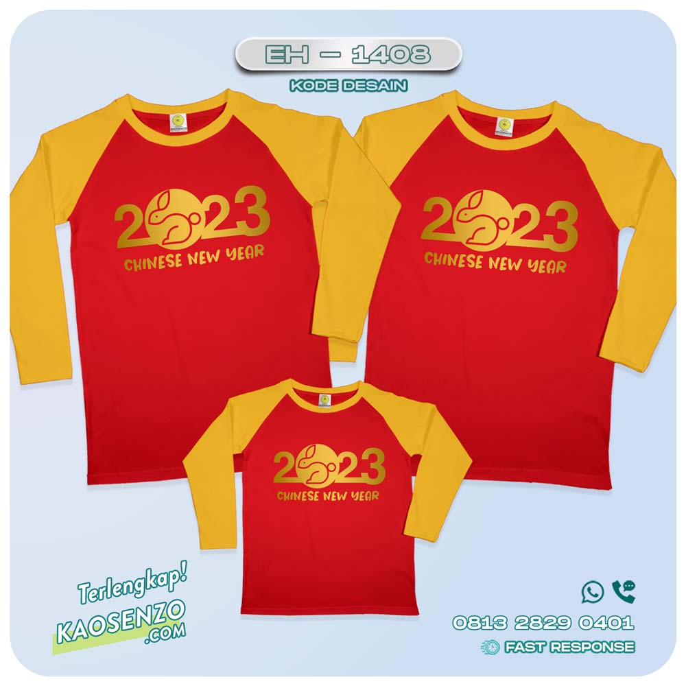 Baju Kaos Couple Keluarga Imlek | Kaos Family Custom Chinese New Year | Kaos Imlek - EH 1408