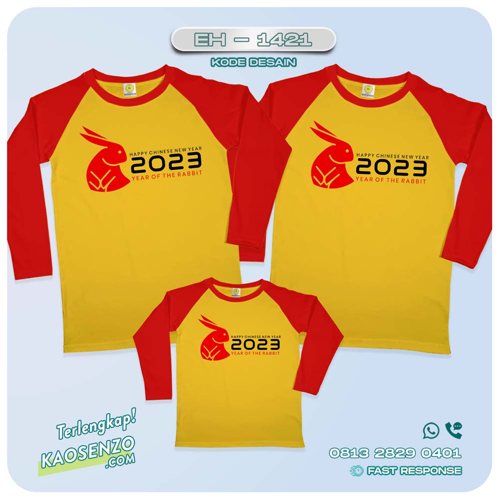 Baju Kaos Couple Keluarga Imlek | Kaos Family Custom Chinese New Year | Kaos Imlek - EH 1421