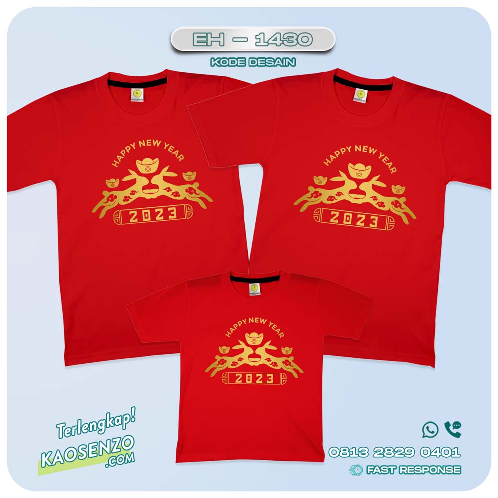 Baju Kaos Couple Keluarga Imlek | Kaos Family Custom Chinese New Year | Kaos Imlek - EH 1430