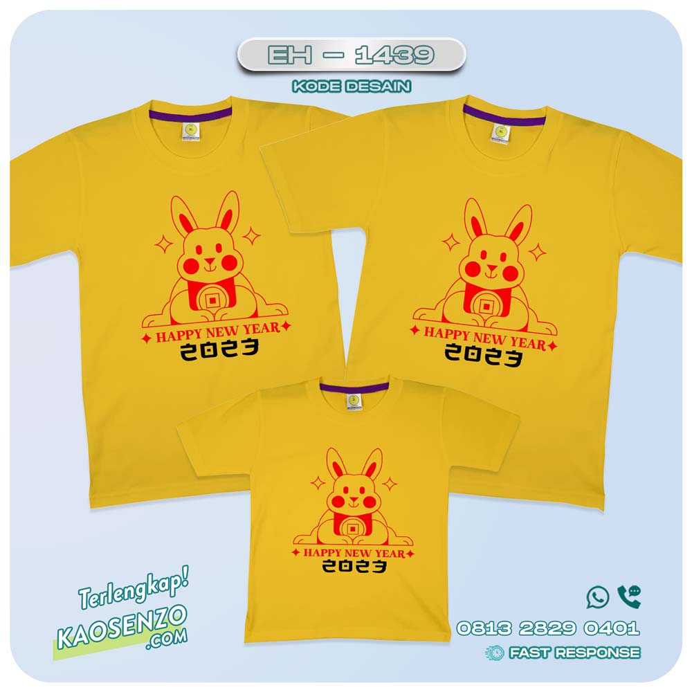 Baju Kaos Couple Keluarga Imlek | Kaos Family Custom Chinese New Year | Kaos Imlek - EH 1439