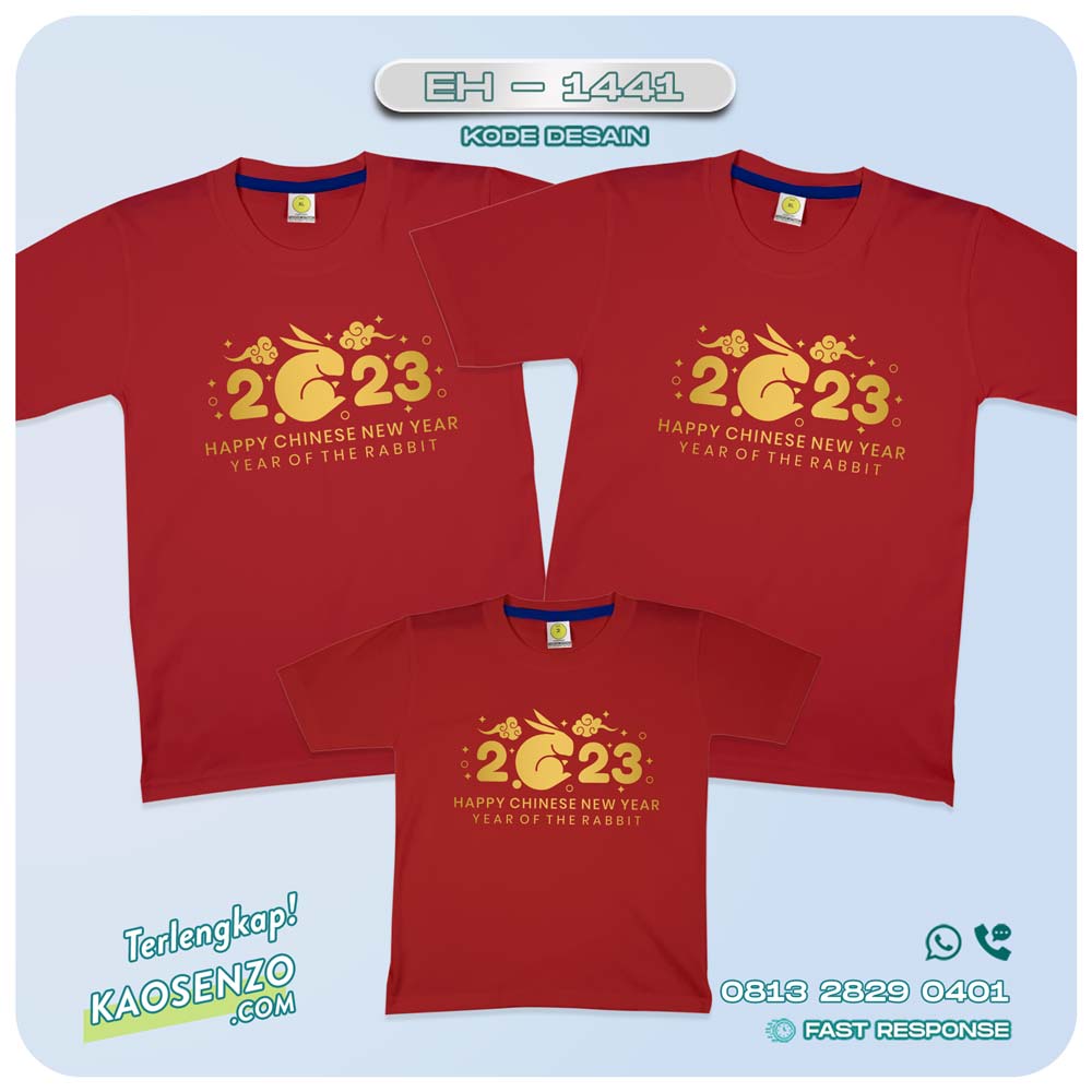 Baju Kaos Couple Keluarga Imlek | Kaos Family Custom Chinese New Year | Kaos Imlek - EH 1441