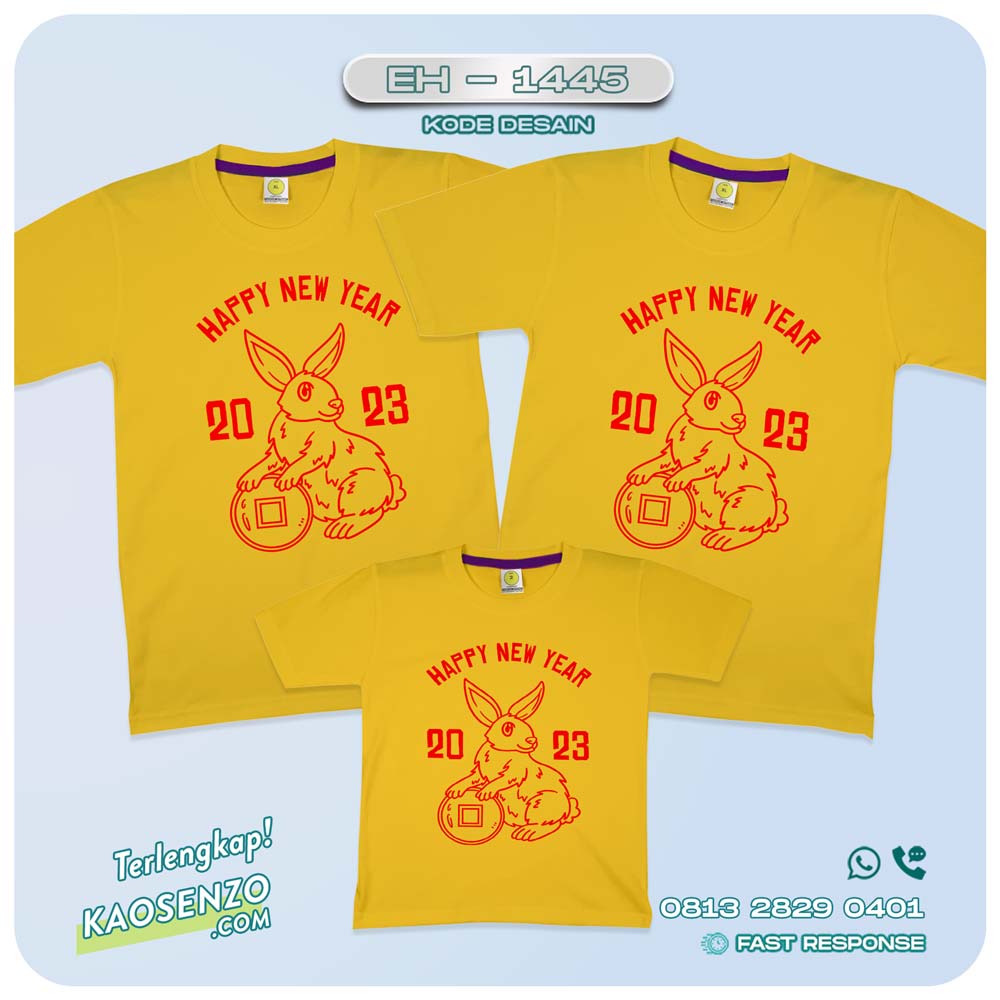 Baju Kaos Couple Keluarga Imlek | Kaos Family Custom Chinese New Year | Kaos Imlek - EH 1445