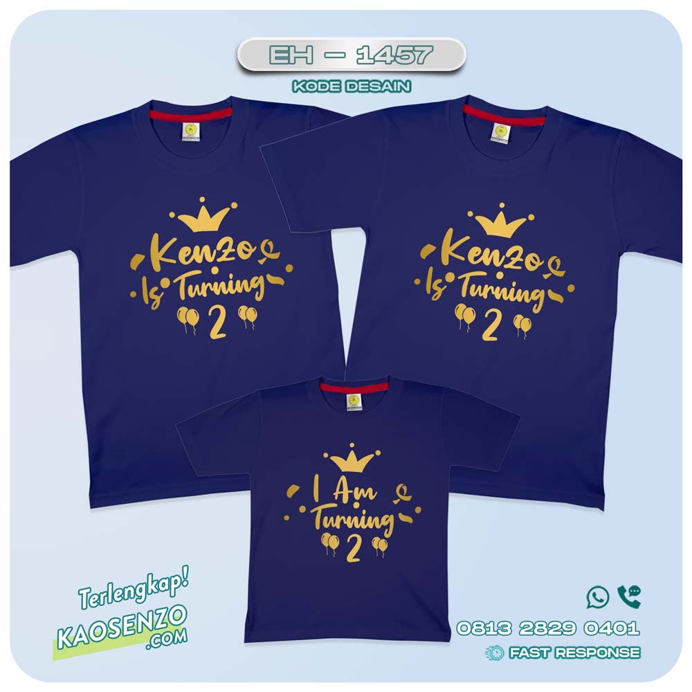 Baju Kaos Couple Keluarga | Kaos Family Custom Motif Birthday - EH 1457