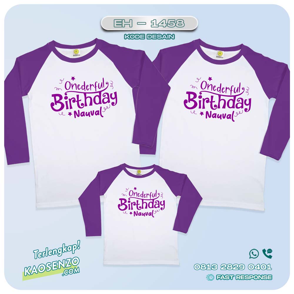 Baju Kaos Couple Keluarga | Kaos Family Custom Motif Birthday - EH 1458