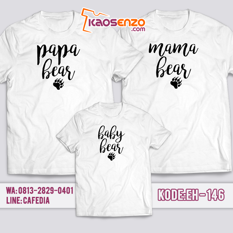 Baju Kaos Keluarga | Kaos Kata-kata Anak & Dewasa | Custom Nama | Gratis Ganti Nama/Tulisan 