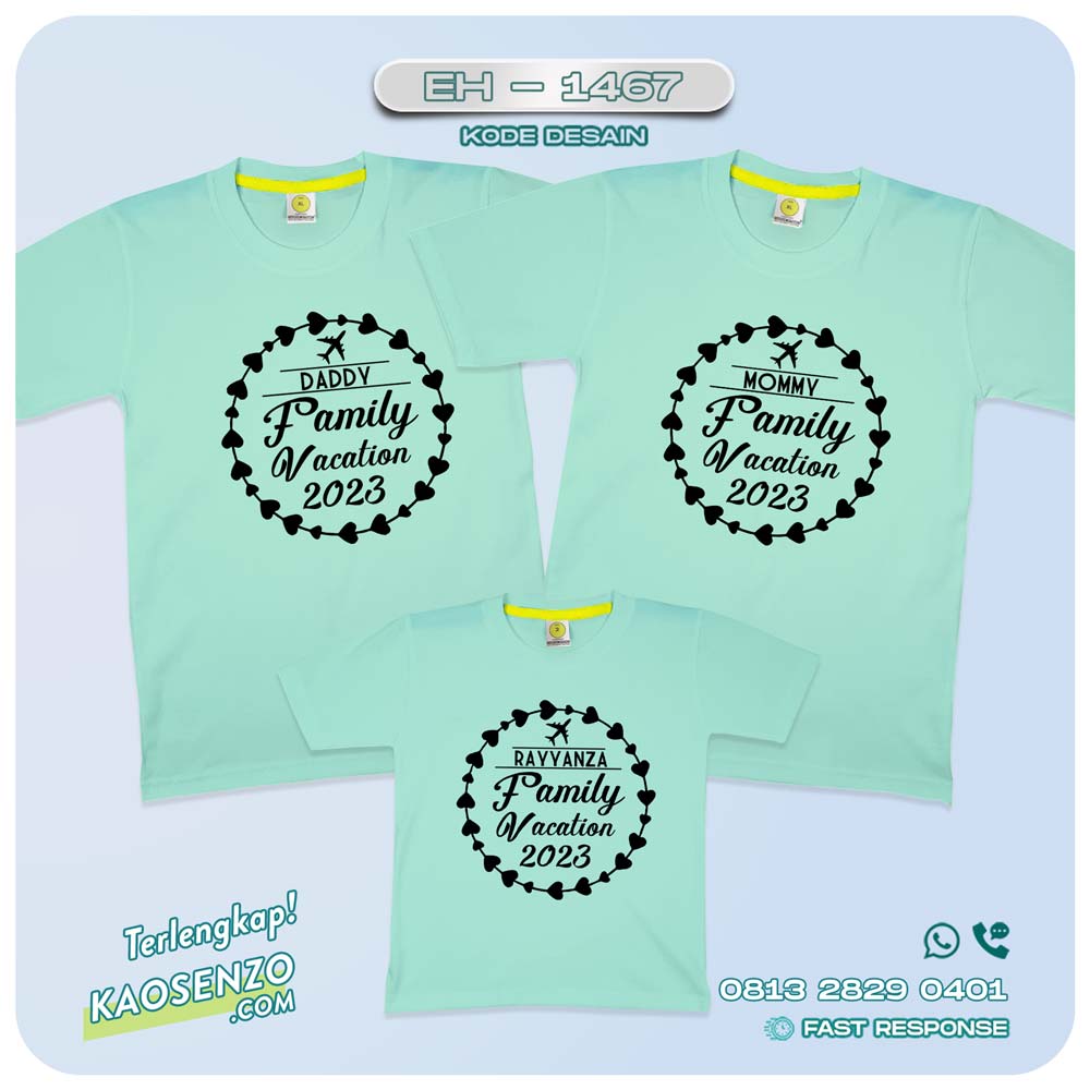 Baju Kaos Couple Keluarga Traveling | Kaos Couple Family Gathering | Kaos Liburan Keluarga | Kaos Traveling - EH 1467