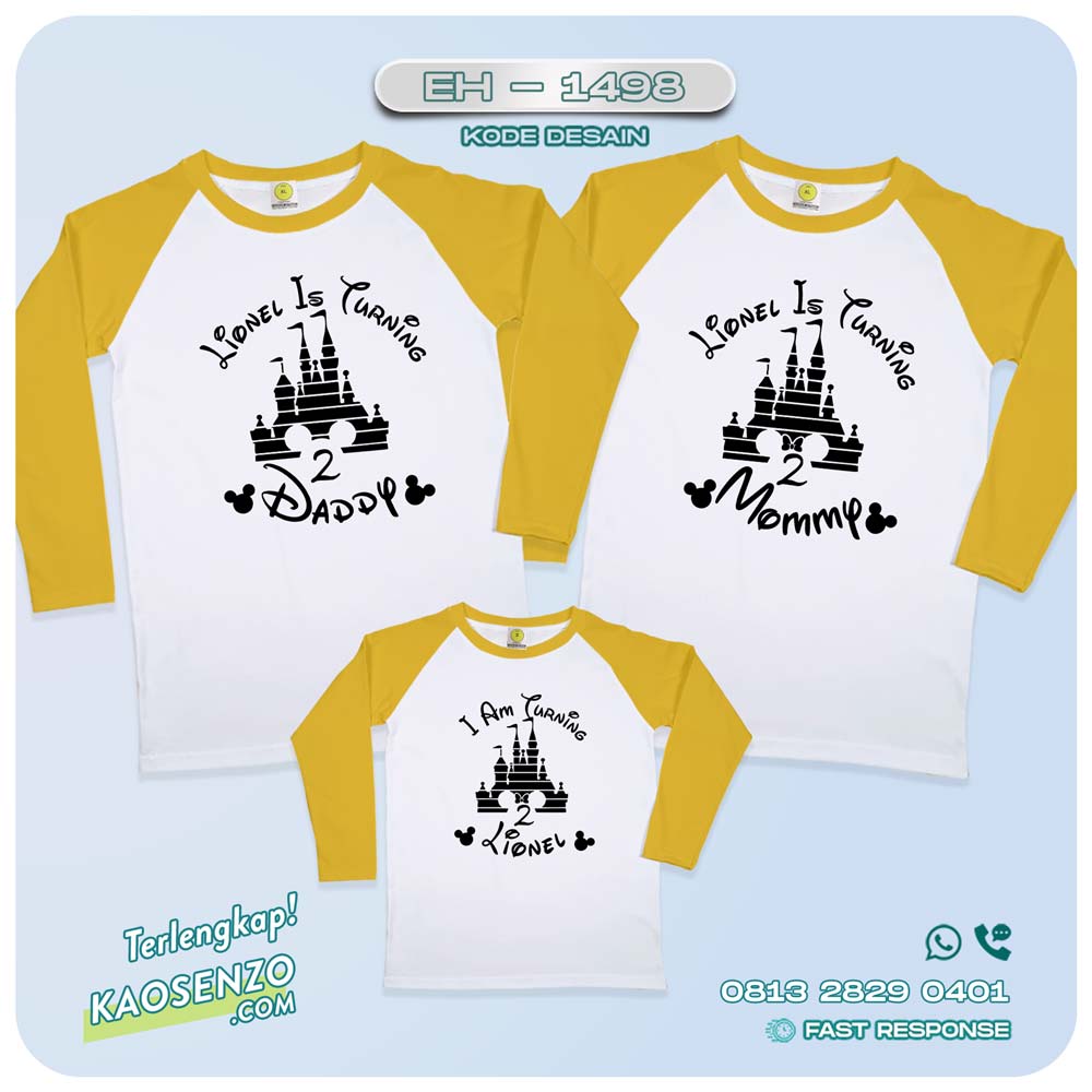 Baju Kaos Couple Keluarga Mickey Mouse | Kaos Family Custom | Kaos Mickey Mouse - EH 1498