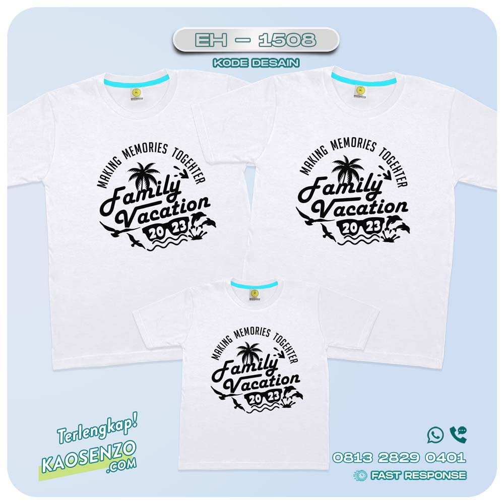 Baju Kaos Couple Keluarga Traveling | Kaos Couple Family Gathering | Kaos Liburan Keluarga | Kaos Traveling - EH 1508