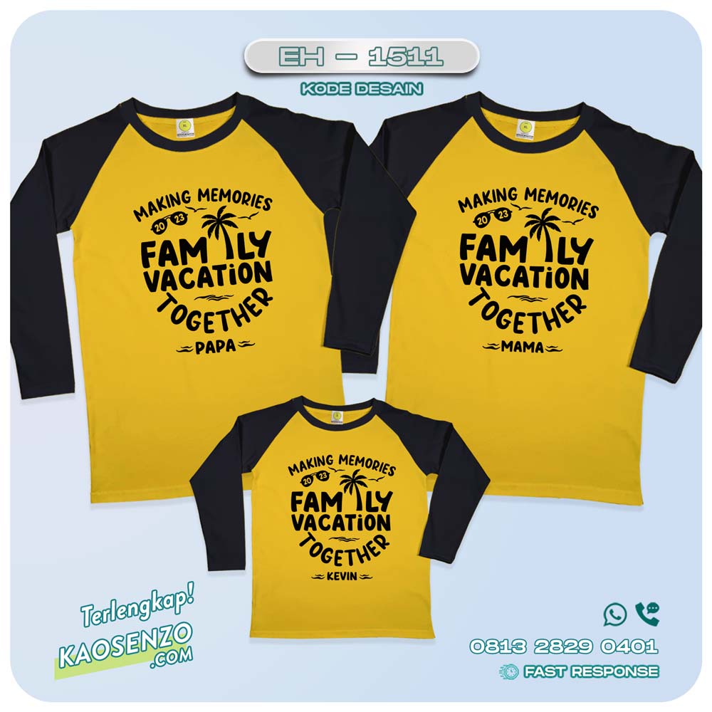 Baju Kaos Couple Keluarga Traveling | Kaos Couple Family Gathering | Kaos Liburan Keluarga | Kaos Traveling - EH-1511