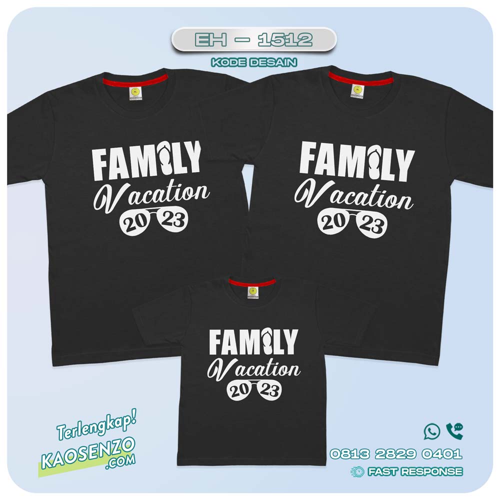 Baju Kaos Couple Keluarga Traveling | Kaos Couple Family Gathering | Kaos Liburan Keluarga | Kaos Traveling - EH 1512