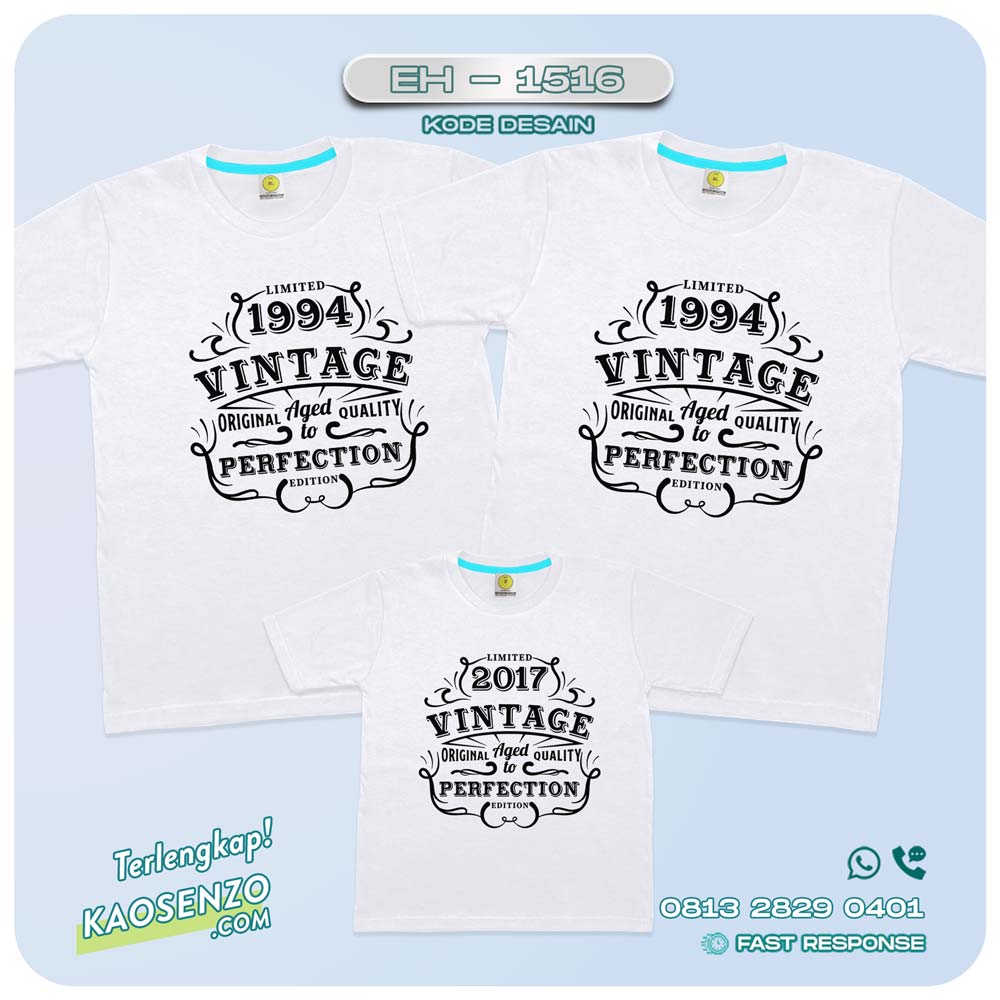 Baju Kaos Couple Keluarga Anniversary | Kaos Family Custom Anniversary | Kaos Anniversary - EH 1516