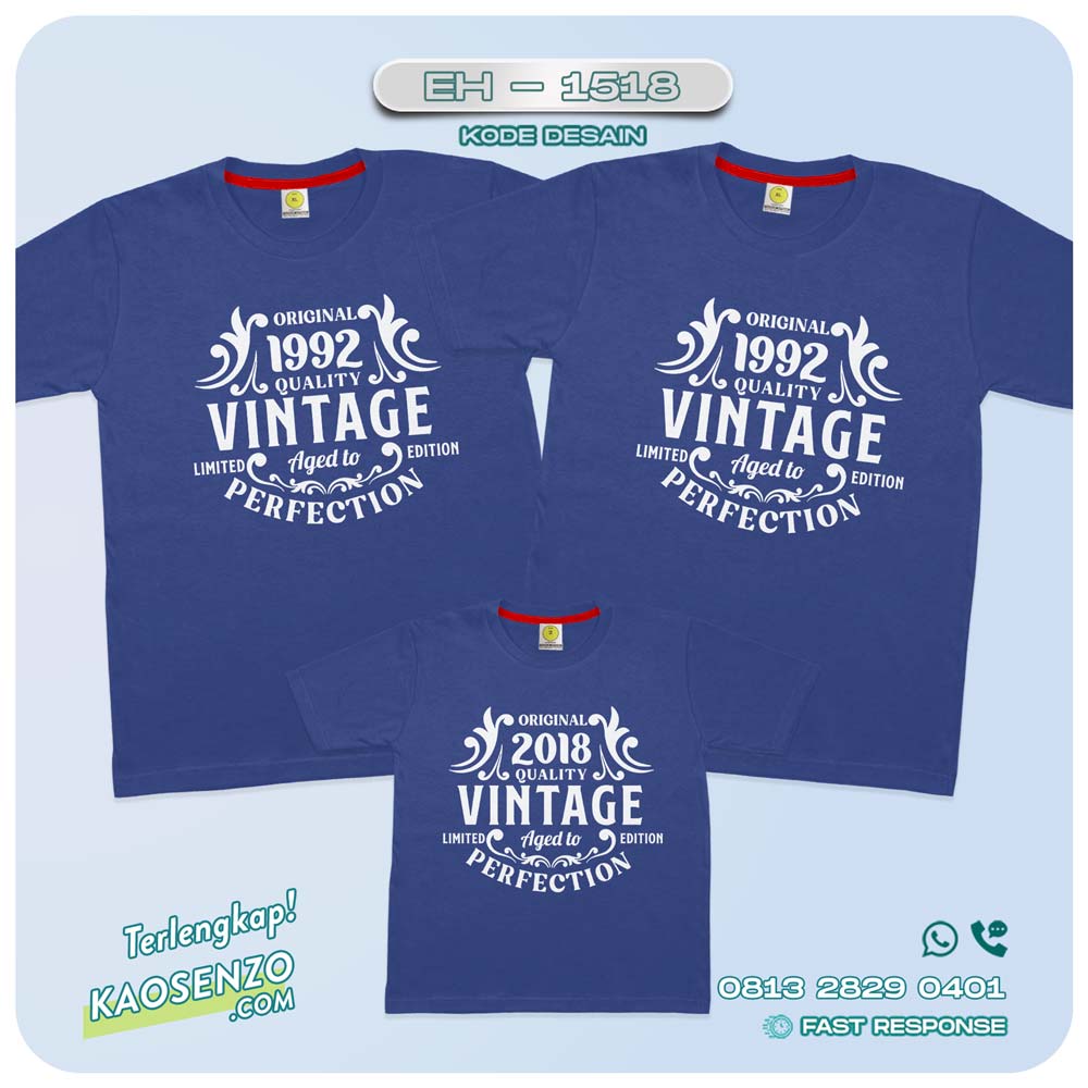 Baju Kaos Couple Keluarga Anniversary | Kaos Family Custom Anniversary | Kaos Anniversary - EH 1518