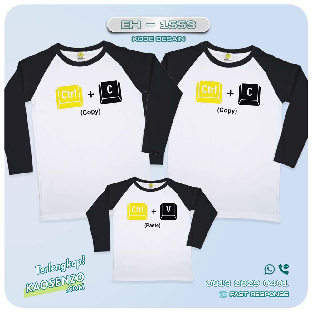 Kaos Couple Keluarga Copy Paste | Kaos Couple Family | Kaos Keluarga Copy Paste | Kaos Motif Copy Paste - EH 1553