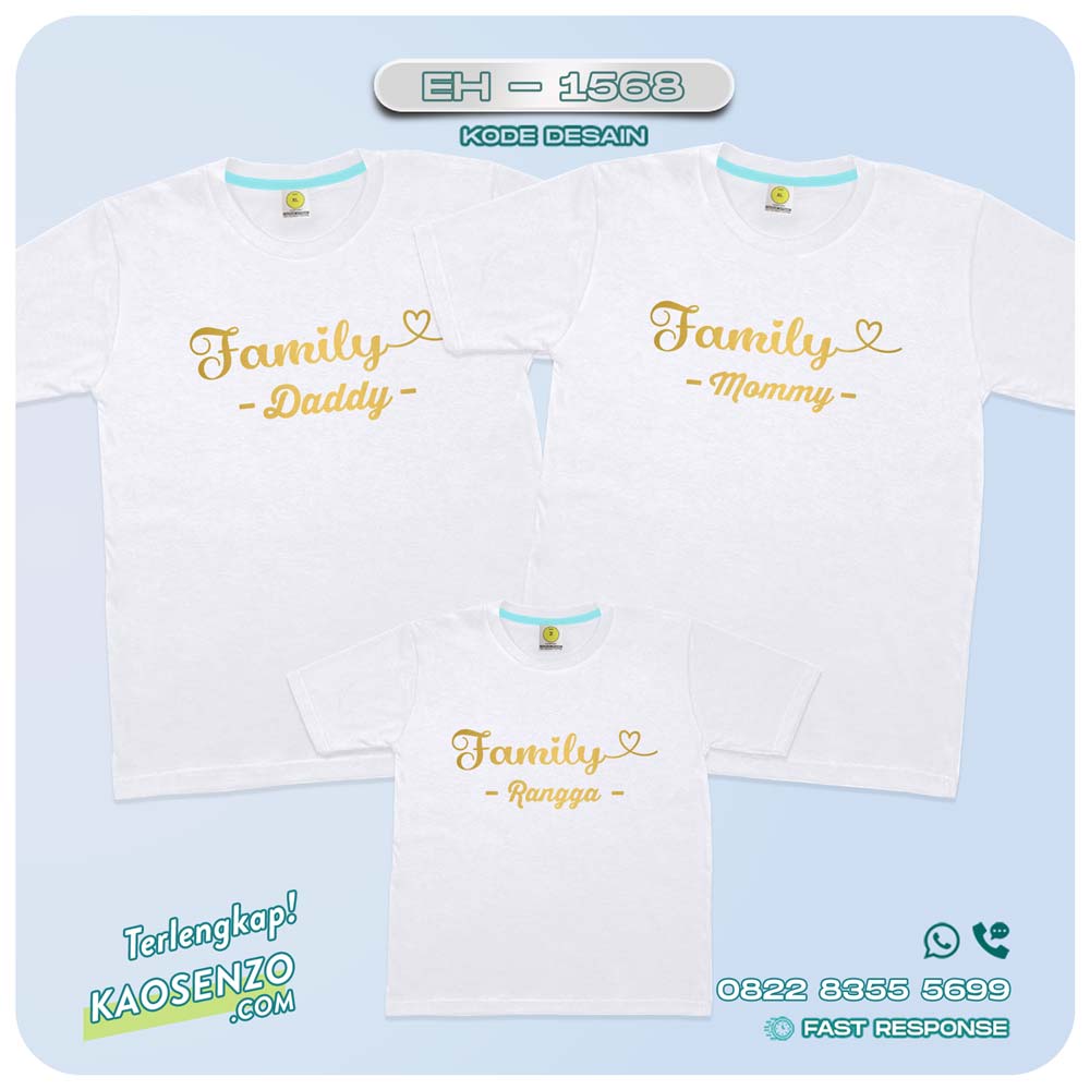 Kaos Couple Keluarga | Kaos Couple Family Love | Kaos Motif Love - EH 1568