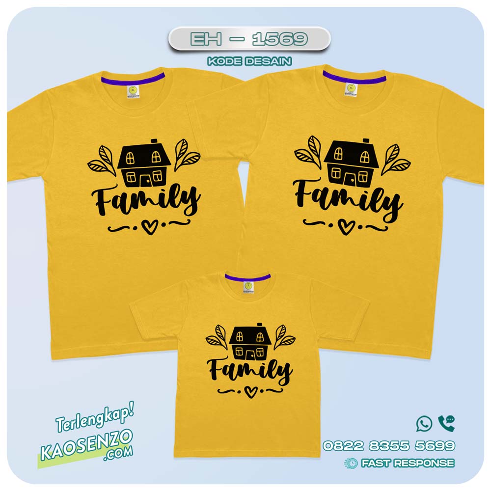 Kaos Couple Keluarga | Kaos Couple Family Love | Kaos Motif Love - EH 1569