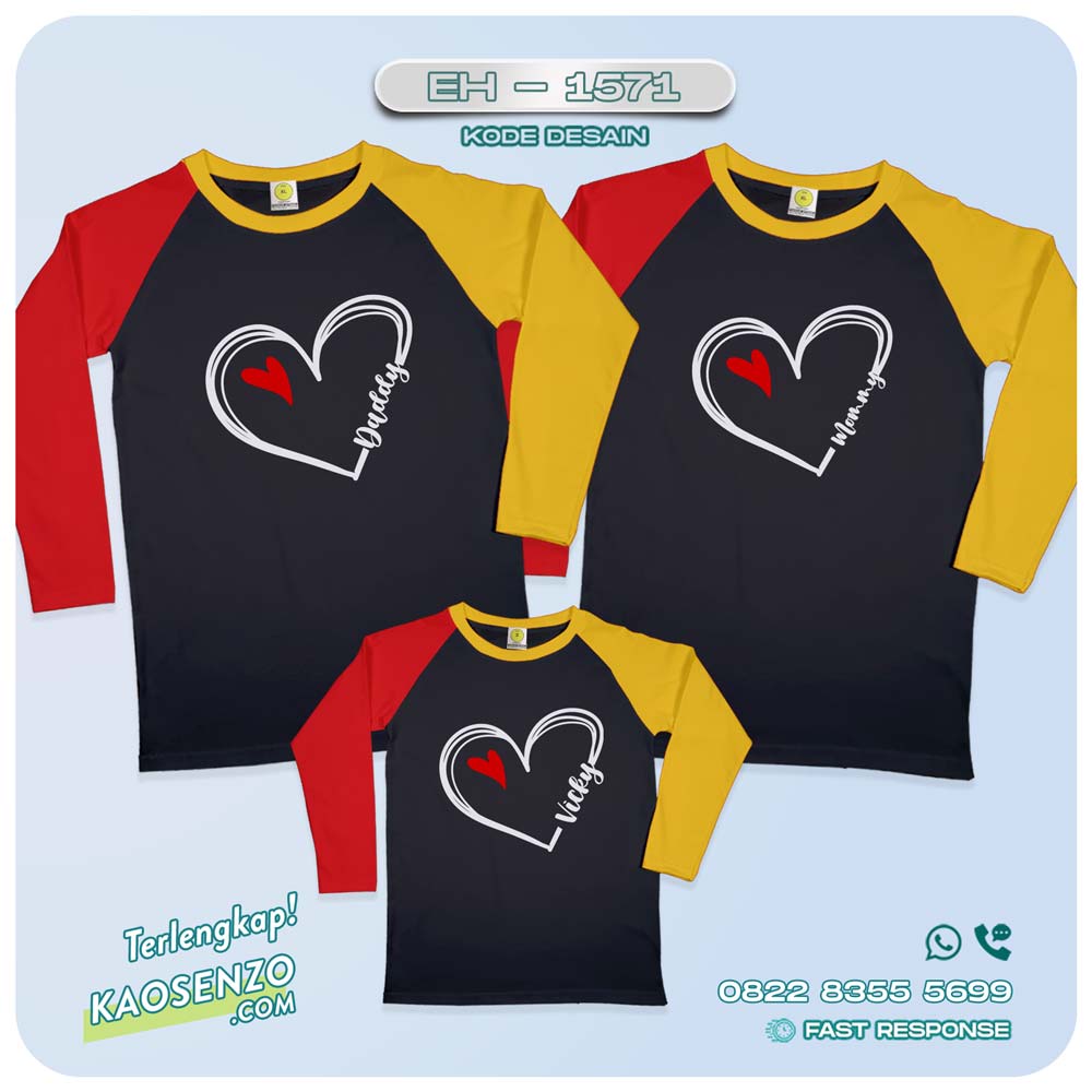 Kaos Couple Keluarga | Kaos Couple Family Love | Kaos Motif Love - EH 1571