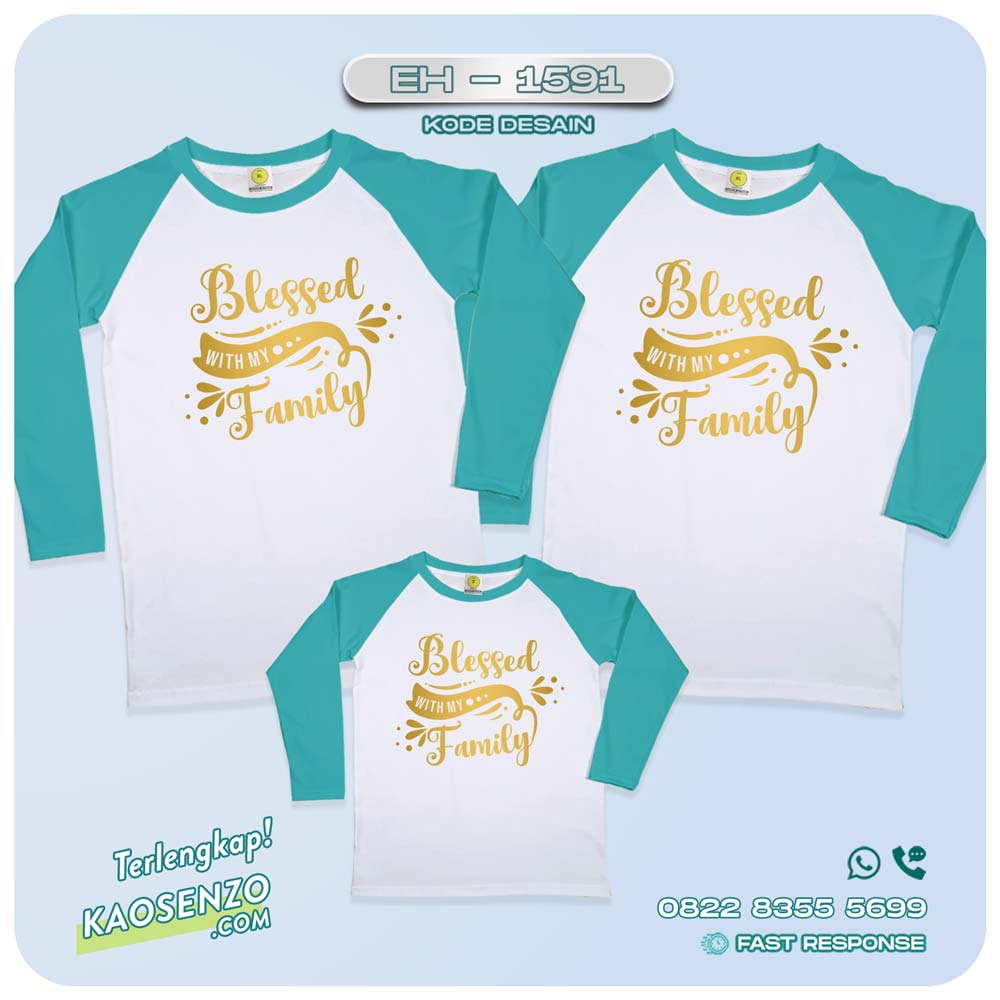 Kaos Couple Keluarga | Kaos Couple Blessed Family | Kaos Blessed Family - EH 1591