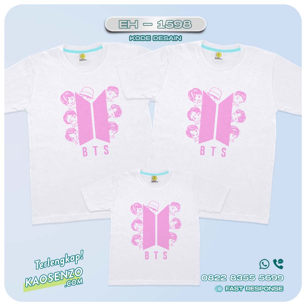 Kaos Couple Keluarga BTS | Kaos Family Custom BTS | Kaos Motif BTS - EH 1598