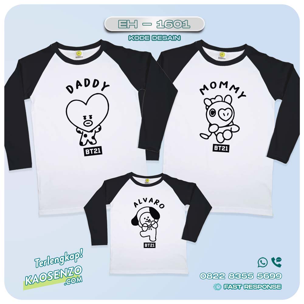 Kaos Couple Keluarga BT21 | Kaos Family Custom BT21 | Kaos Motif BT21 - EH 1601