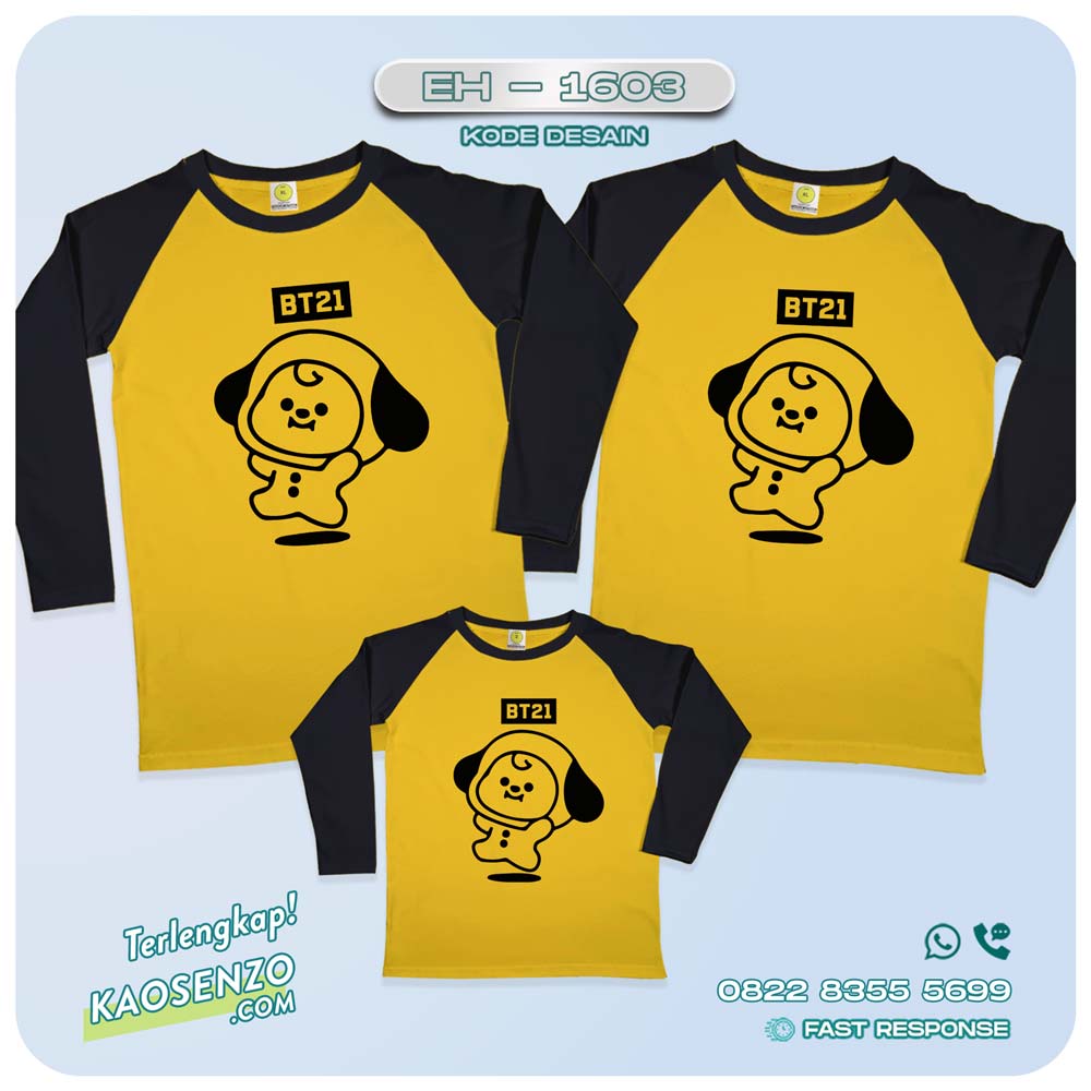 Kaos Couple Keluarga BT21 | Kaos Family Custom BT21 | Kaos Motif BT21 - EH 1603