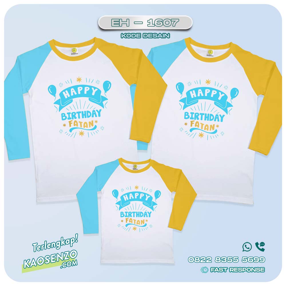 Baju Kaos Couple Keluarga | Kaos Family Custom Motif Birthday - EH 1607