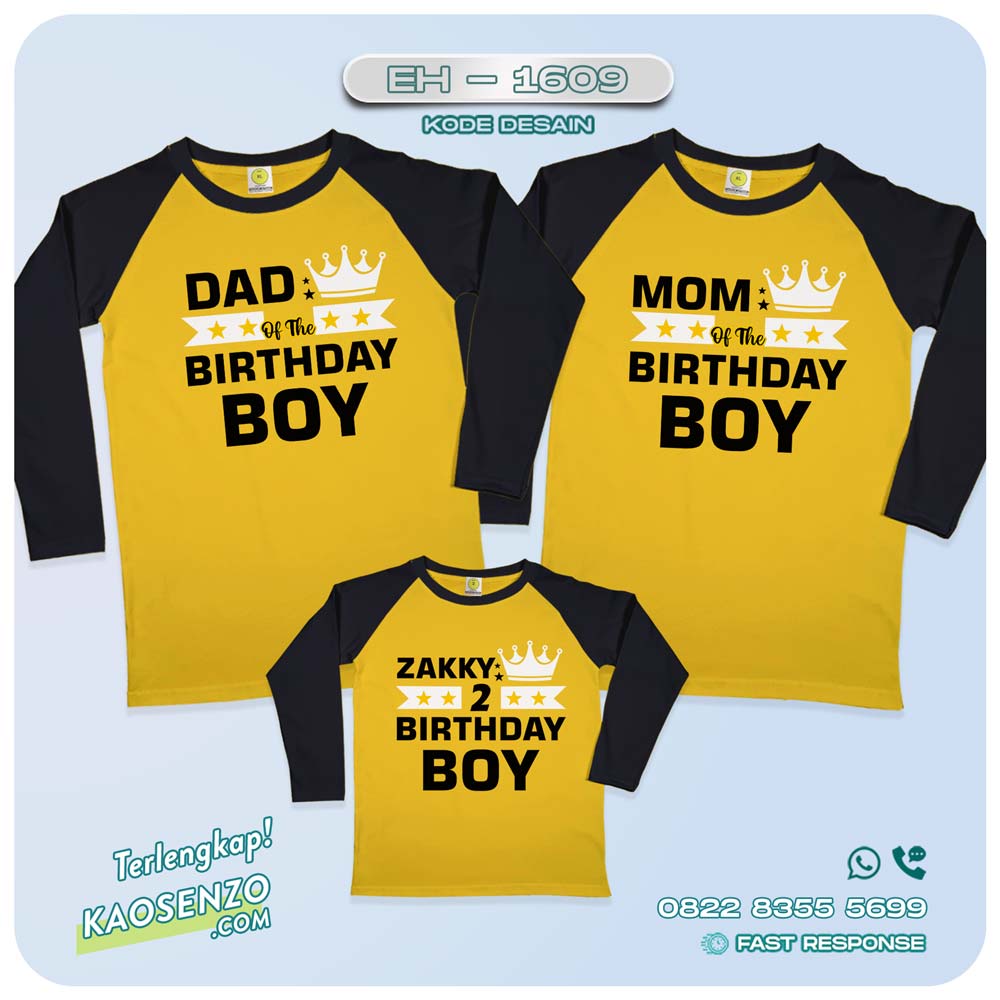 Baju Kaos Couple Keluarga | Kaos Family Custom Motif Birthday - EH 1609