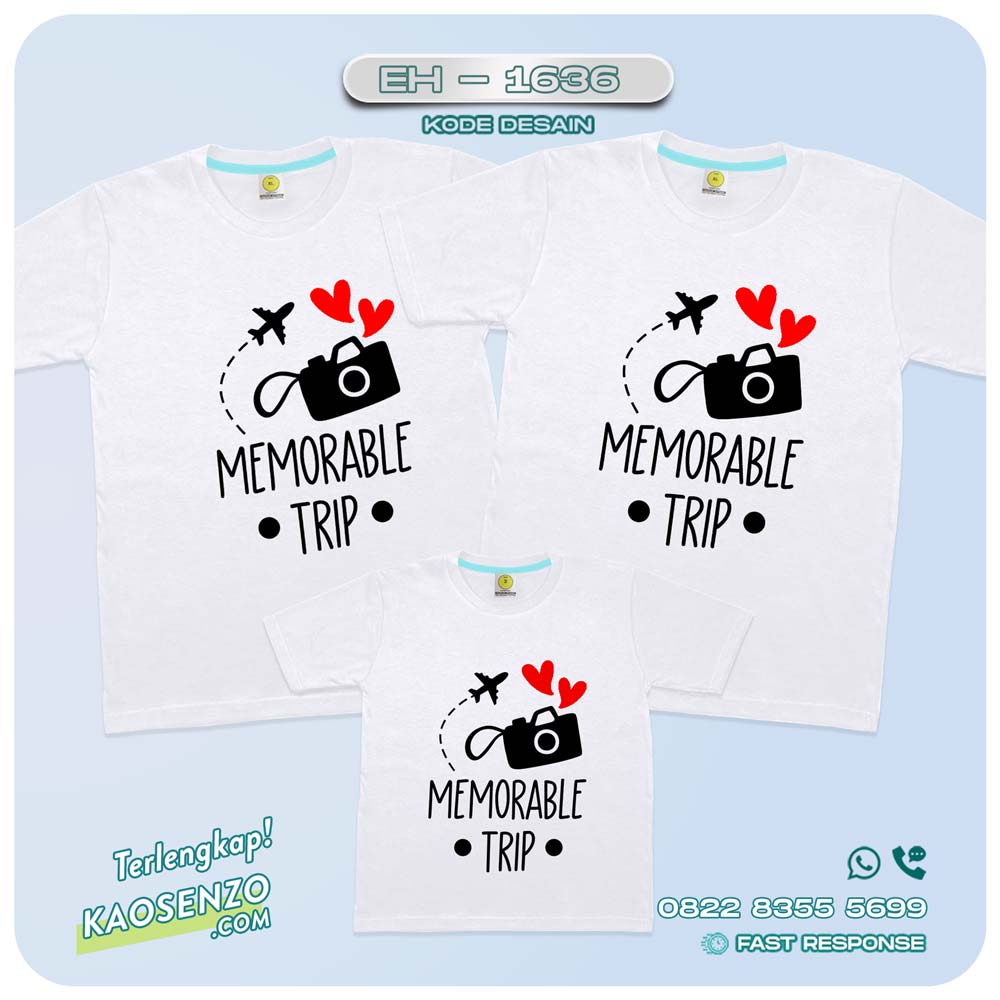 Baju Kaos Couple Keluarga Traveling | Kaos Couple Family Gathering | Kaos Liburan Keluarga | Kaos Traveling - EH 1536