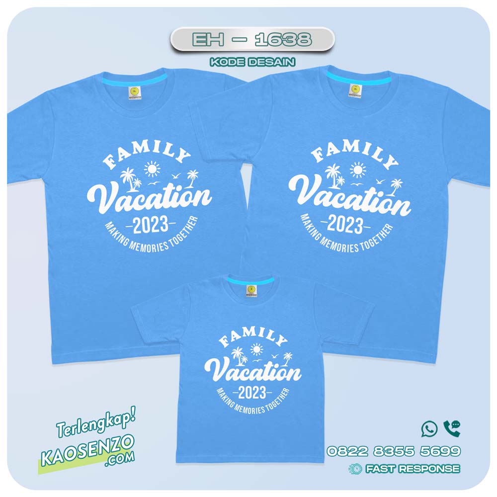 Baju Kaos Couple Keluarga Traveling | Kaos Couple Family Gathering | Kaos Liburan Keluarga | Kaos Traveling - EH 1538